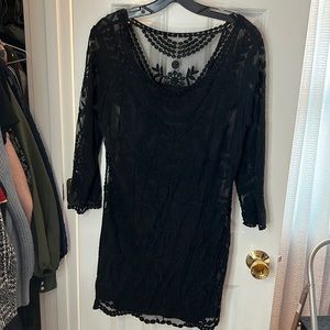 Express lace slip dress